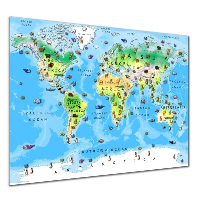 Custom Experienced Professional Child World Map