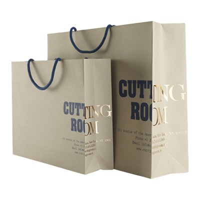 China Custom Professional High Quality Gold Foiling Paper Handle Bags with Logo Print