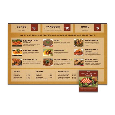 Custom Professional Western Food Menu in English