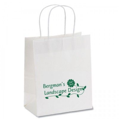 White Kraft Paper Bag With Logo Printing