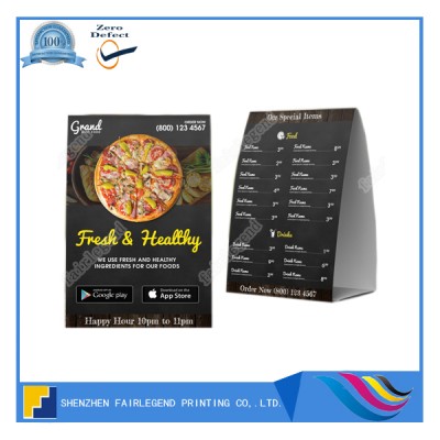 Restaurant Menu Tent Cards Printing