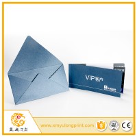 cheap blue color custom paper cardboard envelope printing with silver foil